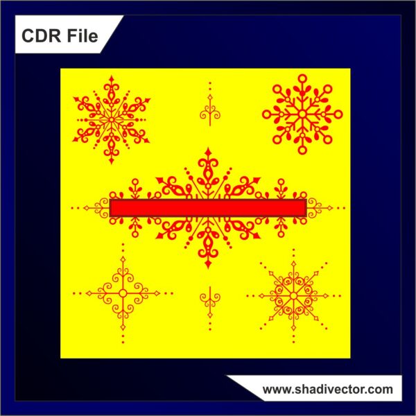 Premium Snowflake Decorative Border & Ornament CDR File | Editable Vector Design Pack