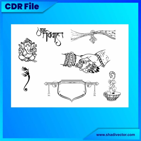 Marriage Clipart, shadi Clipart, Hindu Shadi Clipart CDR File, CDR File
