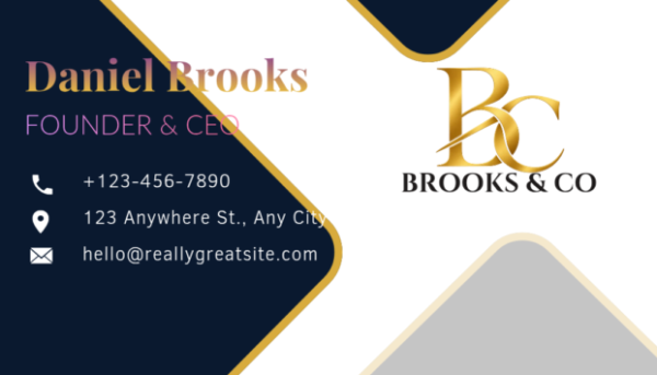 Premium Gold & Navy Blue Business Card Design (Both Sides Included)